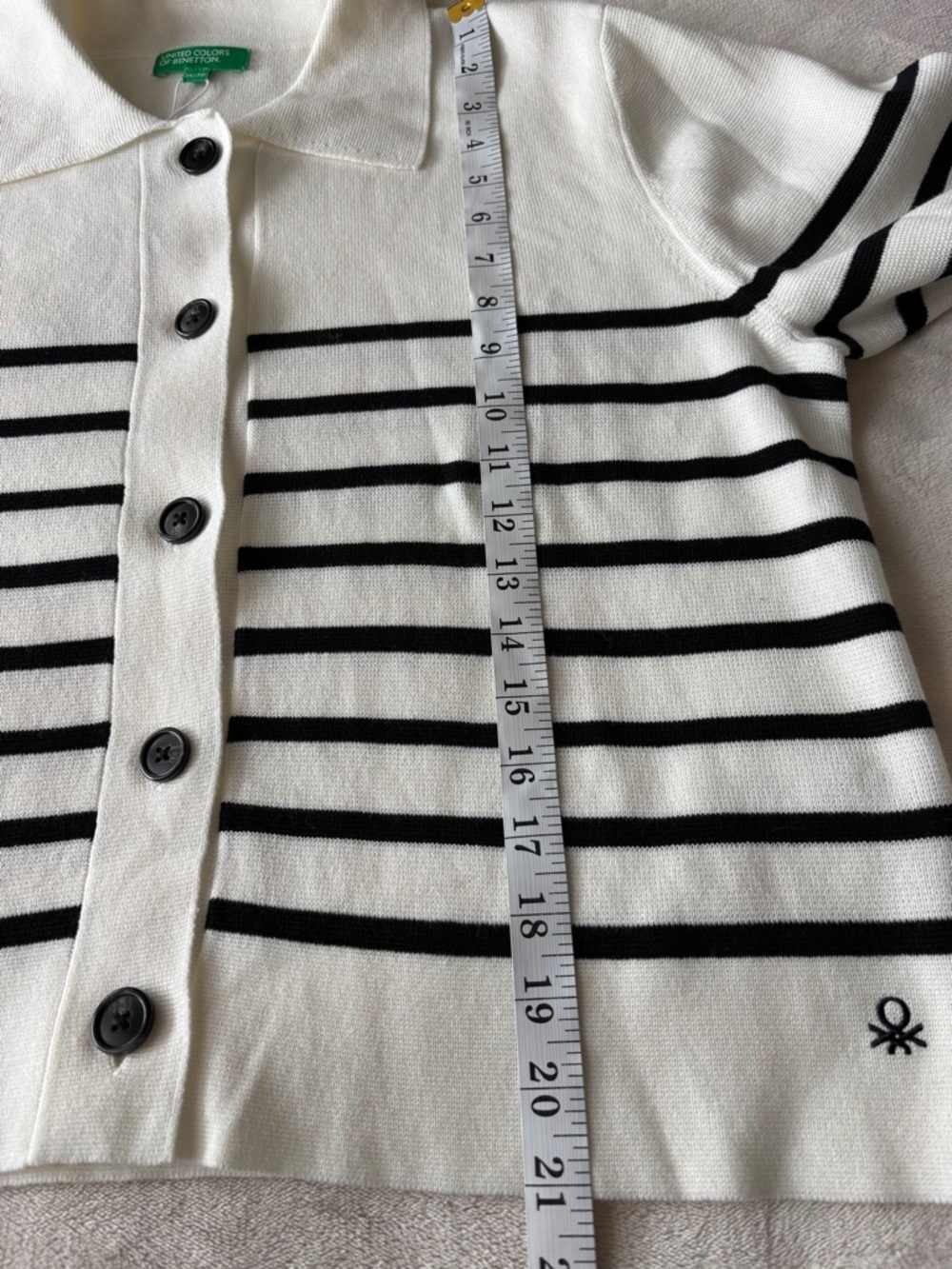 United Colors of Benetton Striped Milano Button-Front Cardigan XL NEW NWT - Picture 6 of 8